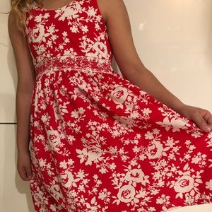 Girl’s Red Floral Summer Dress